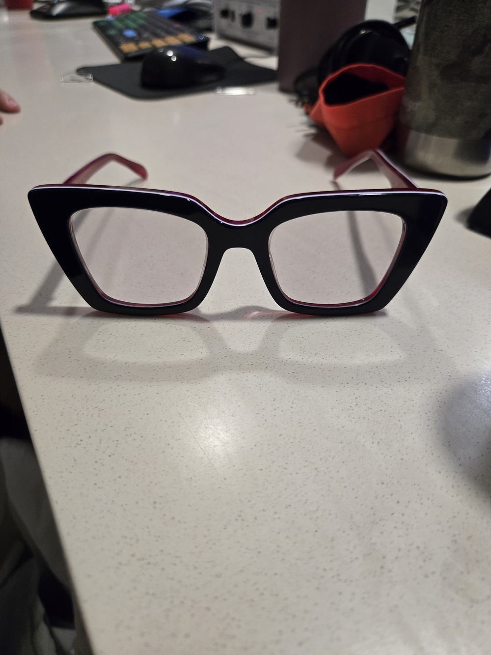 PRADA Navy and Red Cat-Eye Women's FRAMES GLASSES